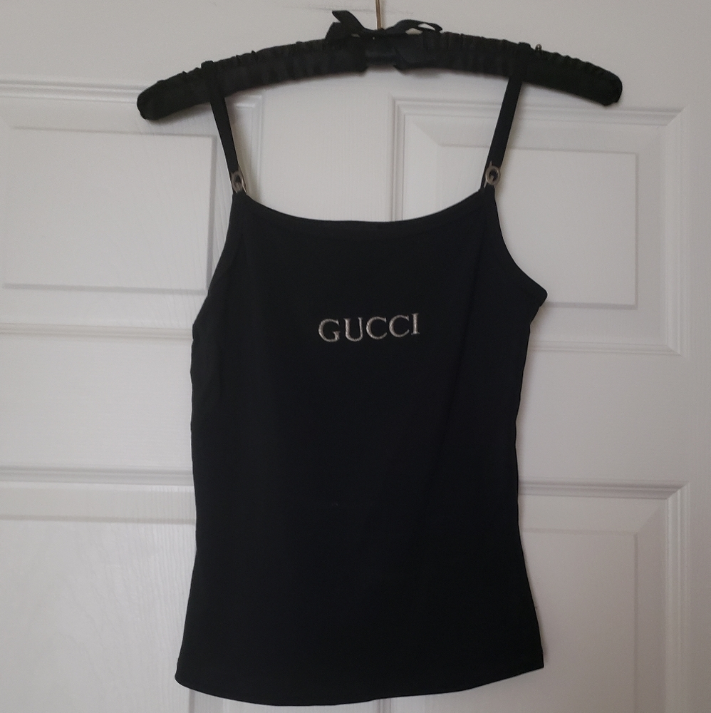 Vintage Gucci black thin strap top